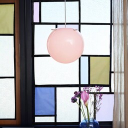 FRANDSEN Lampa wisząca szklana Koi, możliwość ściemniania, fioletowy