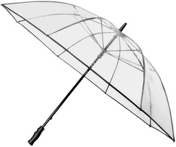 Manualny przezroczysty parasol XXL marki Impliva, z czarnym