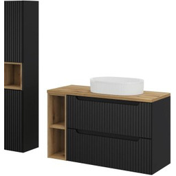 COMAD Zestaw mebli NOVA BLACK 2 szafki