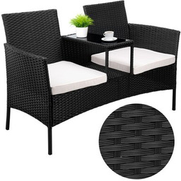 EHOKERY Ławka ogrodowa Cordoba Czarno-beżowy Zyskaj