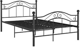 Edinos Metalowe czarne loftowe łózko 120x200 cm D9-D00