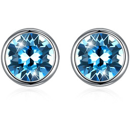 Kolczyki SREBRO 925 błękitne cyrkonie Swarovski