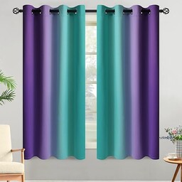 Yakamok Ombre turkusowe i fioletowe zasłony do sypialni,