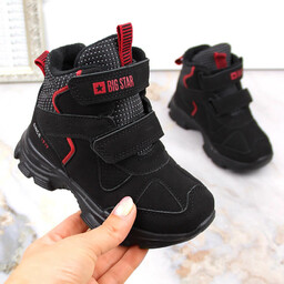 Buty sportowe wysokie dziecięce na rzepy czarne Big