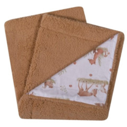 UVIE Kocyk Teddy Leśne historie 87x77 cm brązowy