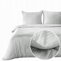 pościel satynowa bawełniana wzór adamaszek Vera 220x200 srebrny