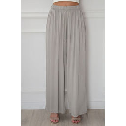 Luźne spodnie z wiskozy na gumie beżowoszare Haden