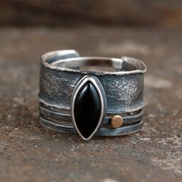 Pakamera Pierścionek Onyks, złoto