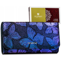Portfel skórzany Peterson niebieski PTN 421077-ONBF