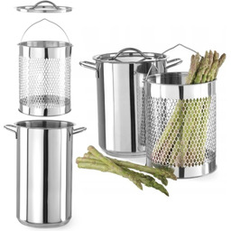 Garnek do szparagów makaronu z wkładem pokrywką XL