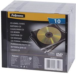 Fellowes pudełka na 1 płytę CD, czarne, 10