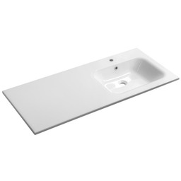 Mała umywalka ceramiczna 40x30x16,5 cm bateria z prawej