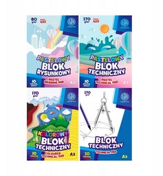 Zestaw 4 x blok techniczny + rysunkowy A3