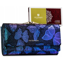 Portfel skórzany Peterson niebieski PTN 421028-ONBF