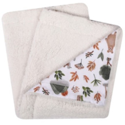 UVIE Kocyk Teddy Miś oliwkowe drzewa 87x77 cm