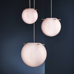 FRANDSEN Lampa wisząca szklana Koi, możliwość ściemniania, fioletowy