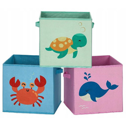 3X PUDEŁKA NA ZABAWKI DZIECIĘCE SKRZYNKI 30x30 CM