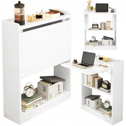 Biurko Ścienne Składane Białe Szafka Półka Regał Nowoczesne