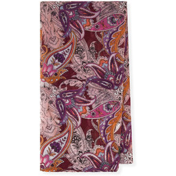 Damski delikatny szal we wzory orientu bordowo -