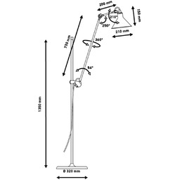 Lampa Podłogowe Lampe Gras, żółty, salon, metal