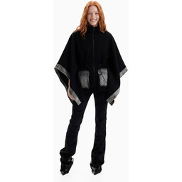 Desigual Poncho z denimu z kontrastem