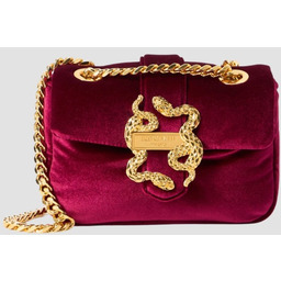 JUST CAVALLI Malinowa kopertówka Iconic Iconic Snakes Puffy