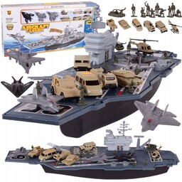 Łódź Statek Wojskowy Lotniskowiec Samoloty Auta Helikopter Żołnierze