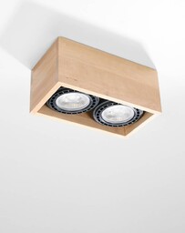 Sollux Spot LAMPA sufitowa SL.0916 prostokątna OPRAWA drewniany