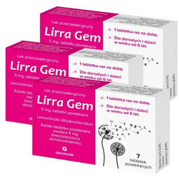 Zestaw 3x LIRRA GEM 5 mg, 7 tabletek