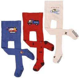 Rajstopy chłopięce bawełniane we wzory z ABS 3PAK