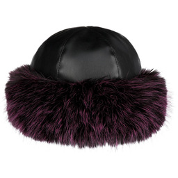 Czapka Damska Fake Leather Toczek by Lierys, czarny,