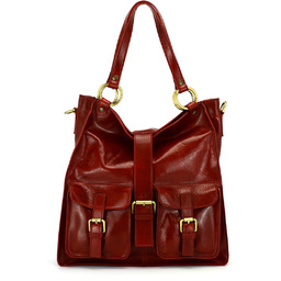 Skórzana duża torebka na ramię shopperbag premium