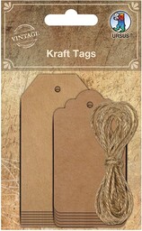 Ursus 40640001F Kraft Tags, zawieszki z papieru typu