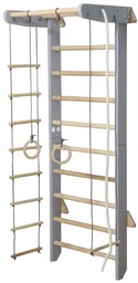 Małpiszon, Drabinka Gimnastyczna Z Drążkiem Numi Szara