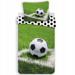 Pościel bawełniana 140x200 Piłka nożna boisko Football zielona