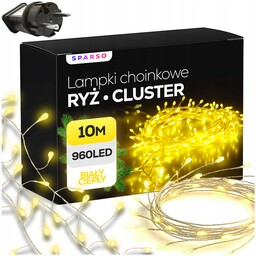Lampki Choinkowe 960LED 10m Cluster Ryż Lampki Drucik
