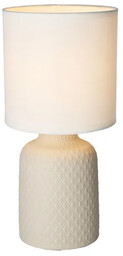 Lumes Beżowa lampa stołowa z ceramiczną podstawą -