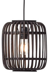 Brilliant Wisząca lampa bambusowa Woodrow 93777/76 tuba czarny