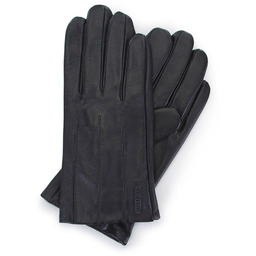 Męskie rękawiczki z gładkiej skóry czarne