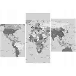60 90cm obraz 3 elem World map ścienny