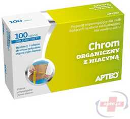 Chrom Organiczny z niacyną APTEO x100 tabletek