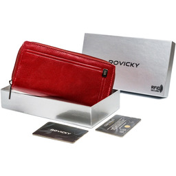 Portfel skórzany Rovicky [DH] CPR-8931-BAR czerwony