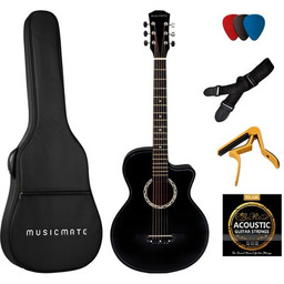 MUSICMATE Gitara akustyczna MM-G20 MoonMelody Czarny Akcesorium za