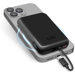 Powerbank SBS 5000 mAh Wireless Magnetic Czarny