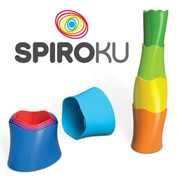 Kolorowe klocki cylindryczne do układania Wieża SpiroKu Fat