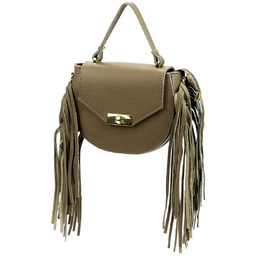 Boho damska skórzana listonoszka z frędzlami torebka