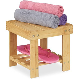 Relaxdays Podnóżek bambusowy, do 100 kg, stabilny podnóżek,