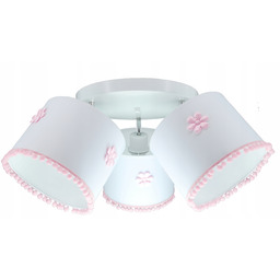 Lampa Sufitowa Plafon Dla Dzieci Kwiatki Różowa Abażur