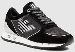 EA7 Czarne sneakersy damskie ze srebrnym logo, Wybierz