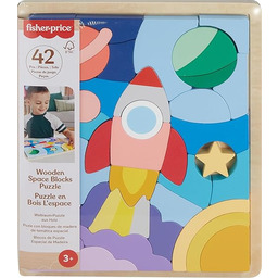 Fisher-Price Drewniane puzzle  kosmos Układanka z klockami,